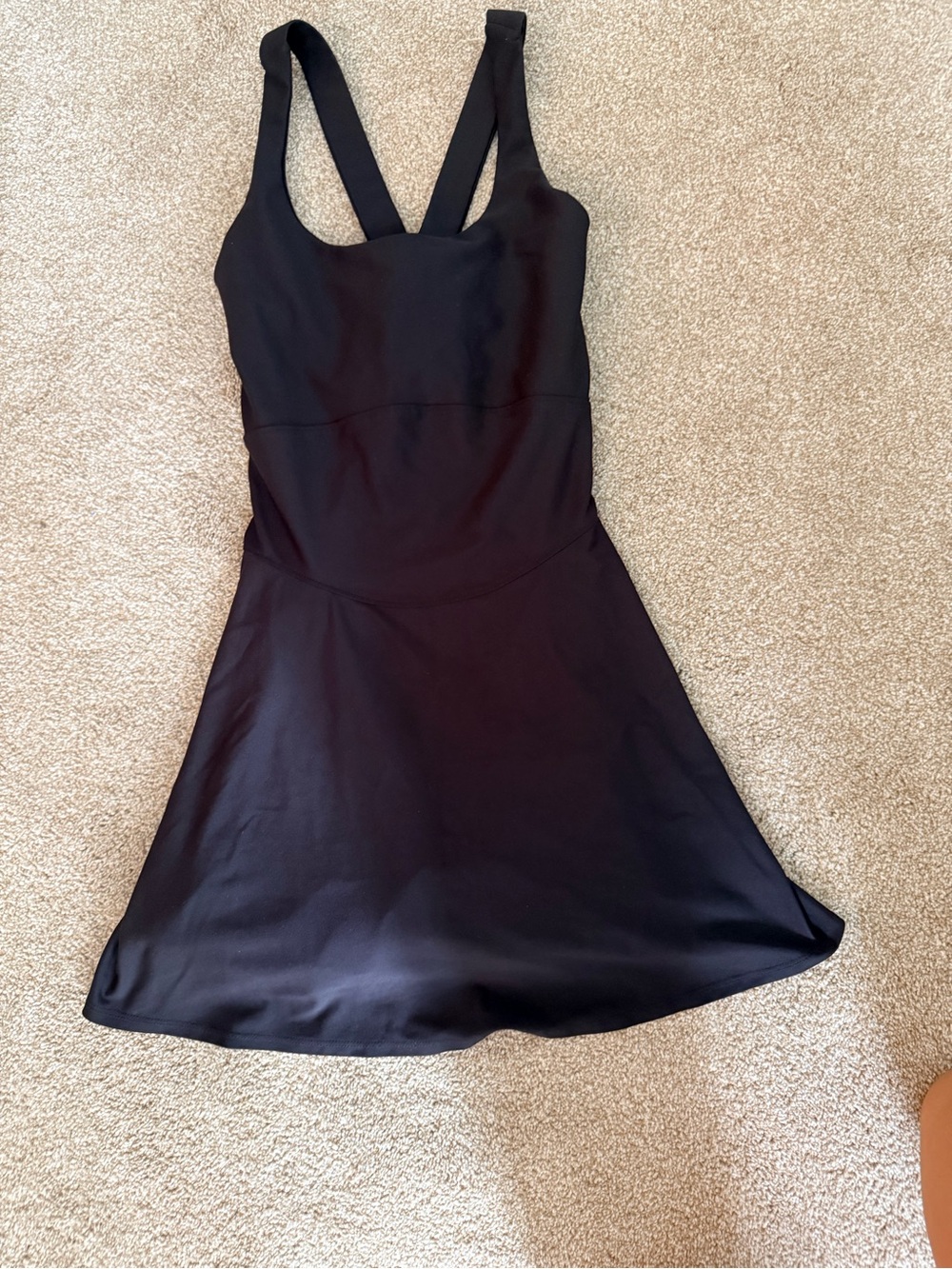 Old Navy Black Fit-and-Flare Mini Dress with Racerback Straps